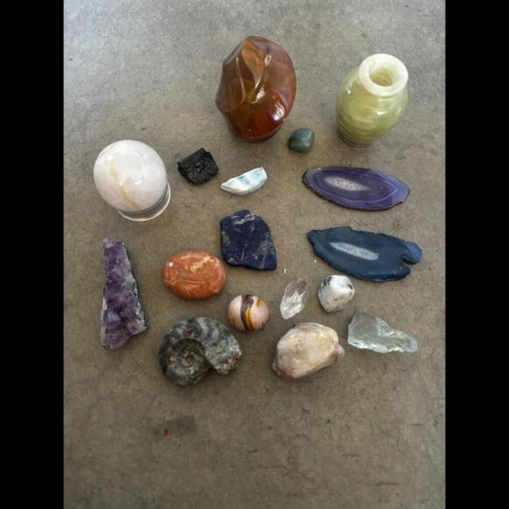 ASSORTED Crystals Smooth Raw Amythest Fossil